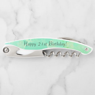 Jouw naam hier 21ste verjaardag kurkentrekker