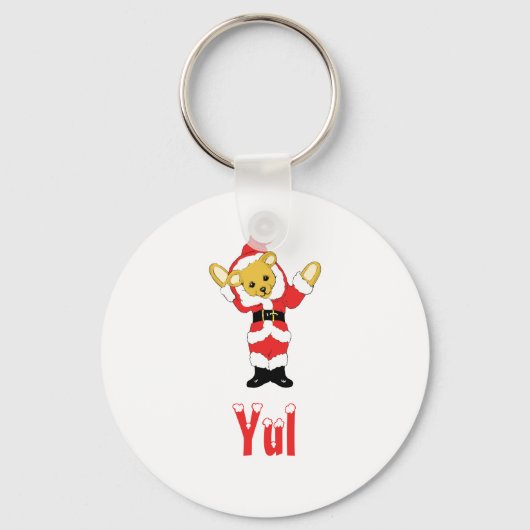 Jouw naam hier! Aangepaste brief Y Teddy Bear Sant Sleutelhanger (Voorkant)