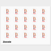 Jouw naam hier! Aangepaste letter B Teddy Bear San Ronde Sticker (Vel)