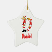 jouw naam hier! Aangepaste letter D Teddy Bear San Keramisch Ornament (Rechts)