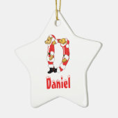 jouw naam hier! Aangepaste letter D Teddy Bear San Keramisch Ornament (Links)