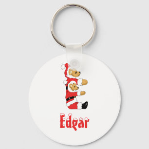 jouw naam hier! Aangepaste letter E Teddy Bear San Sleutelhanger