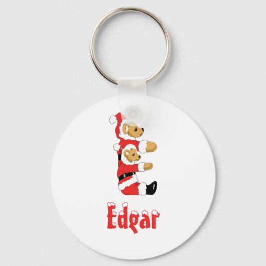 Jouw naam hier! Aangepaste letter E Teddy Bear San Sleutelhanger (Voorkant)