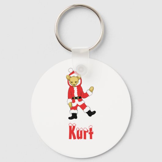 Jouw naam hier! Aangepaste letter K Teddy Bear San Sleutelhanger (Voorkant)