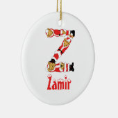 jouw naam hier! Aangepaste letter Z Teddy Bear San Keramisch Ornament (Rechts)