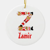 jouw naam hier! Aangepaste letter Z Teddy Bear San Keramisch Ornament (Voorkant)