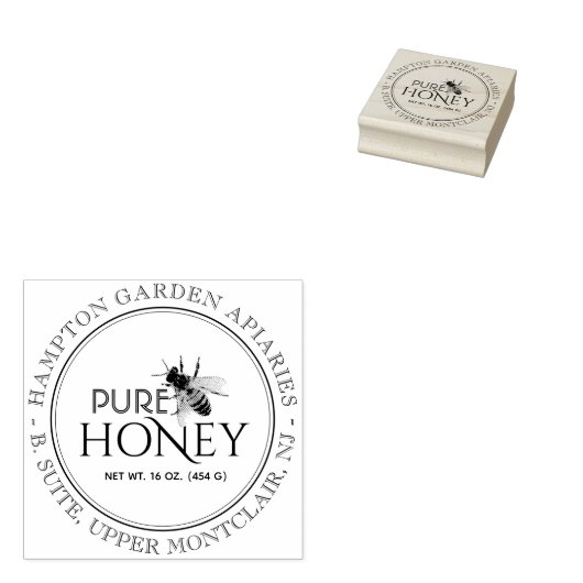 Jouw naam hier Beedable Honey Jar Label Stempel (Gestempeld)
