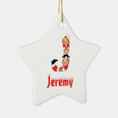 jouw naam hier! Custom Letter J Teddy Bear Santas Keramisch Ornament (Rechts)