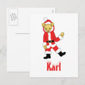 Jouw naam hier! De Teddybeer Santas van de Brief K Feestdagenkaart (Voorkant / Achterkant)