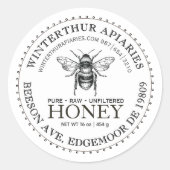 Jouw naam hier Editable White Honey Jar bee Label (Voorkant)