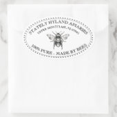 Jouw naam Hier Goud  Honey Jar Ovaal Label (Tas)