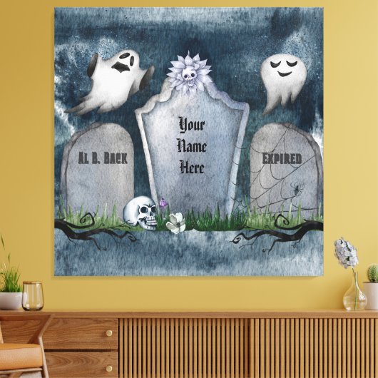 Jouw naam hier griezelig griezelig halloween canvas afdruk (Insitu (Woonkamer))
