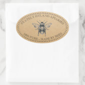 Jouw naam hier Kraft  Honey Jar Oval Label (Tas)