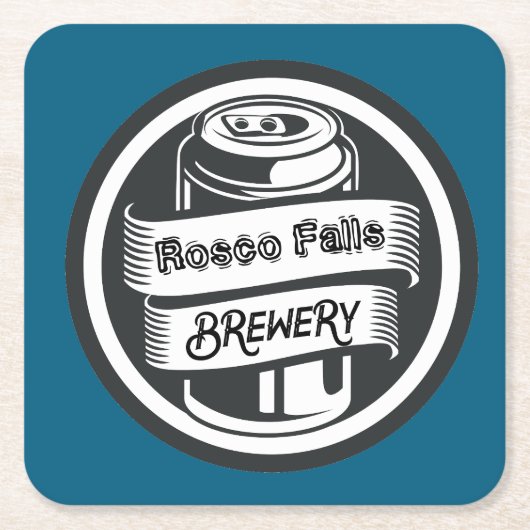 Jouw naam Hier Logo Brouwerij Thema Kartonnen Onderzetters (Voorkant)