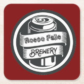 Jouw naam Hier Logo Brouwerij Thema Kartonnen Onderzetters (Voorkant)