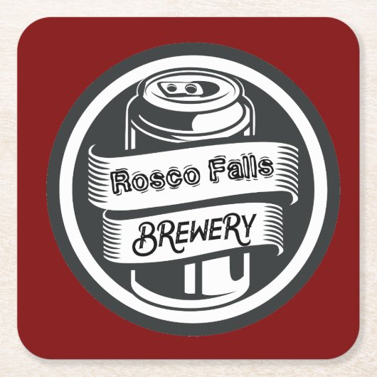 Jouw naam Hier Logo Brouwerij Thema Kartonnen Onderzetters (Voorkant)