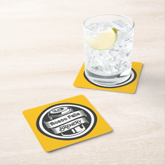 Jouw naam Hier Logo Brouwerij Thema Kartonnen Onderzetters (Insitu)