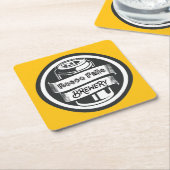 Jouw naam Hier Logo Brouwerij Thema Kartonnen Onderzetters (Schuin)