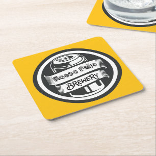 Jouw naam Hier Logo Brouwerij Thema Kartonnen Onderzetters