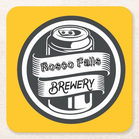 Jouw naam Hier Logo Brouwerij Thema Kartonnen Onderzetters (Voorkant)