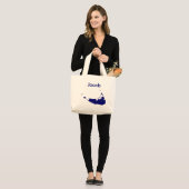 jouw naam Hier Nantucket Blue Grote Tote Bag (Voorkant (model))