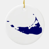 jouw naam HIER Nantucket Keramisch Ornament (Achterkant)