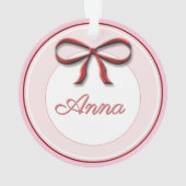 jouw naam Hier Red Ballerina kerstmis Ornament (achterkant)