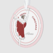 jouw naam Hier Red Ballerina kerstmis Ornament (voorkant)