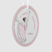 Jouw naam Hier Roze Ballerina Kerst Ornament (voorkant)