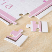 Jouw naam hier Roze Ballerina Polka Dot Puzzle Legpuzzel (Zijkant)