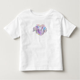 Jouw naam Hier Schattige Pastel Rainbow Heart Diam Kinder Shirts