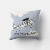 jouw naam hier vliegdekvliegtuig wolken pillow kussen (Achterkant)