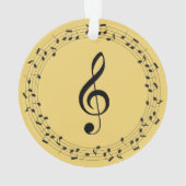Jouw naam Hier Zwart en Goud Treble Clef Ornament (achterkant)