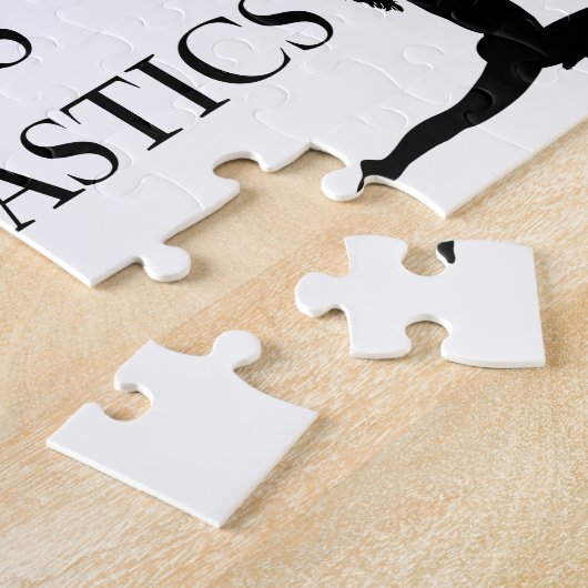 "JOUW NAAM" houdt van gymnastiek Legpuzzel (Zijkant)