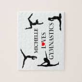 "JOUW NAAM" houdt van gymnastiek Legpuzzel (Verticaal)