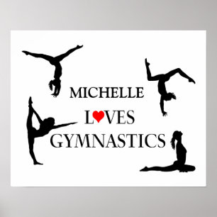 "JOUW NAAM" houdt van gymnastiek Poster