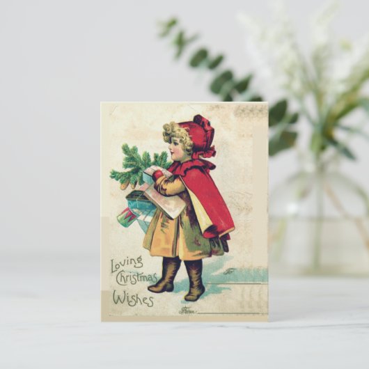 Jouw naam houdt van kerstwensen Roodkapje Feestdagenkaart (Staand voorkant)