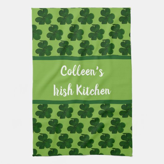 Jouw Naam Ierse Keuken St. Patrick's Dag Theedoek (Verticaal)