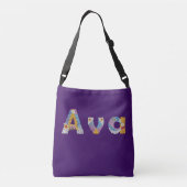 Jouw naam in akkerblokletters / Ava Crossbody Tas (Achterkant)