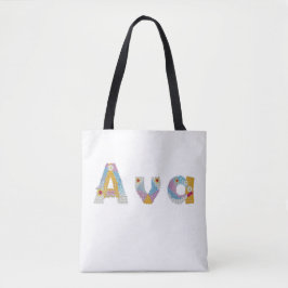 Jouw naam in akkerblokletters / Ava Tote Bag