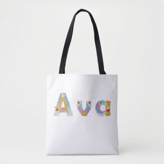Jouw naam in akkerblokletters / Ava Tote Bag (Voorkant)