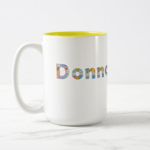 Jouw naam in akkerblokletters / Donna Two-Tone Tweekleurige Koffiemok