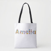 Jouw naam in artsy florale letters / Amelia Tote Bag (Voorkant)