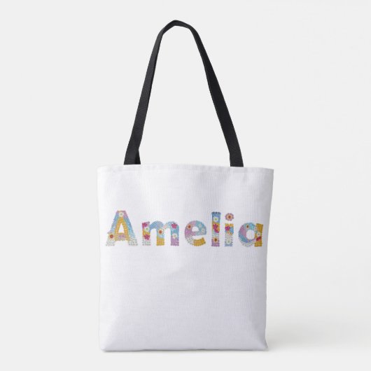 Jouw naam in artsy florale letters / Amelia Tote Bag (Achterkant)