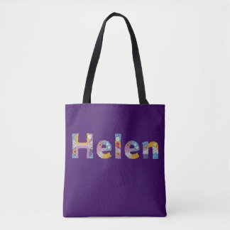 Jouw naam in artsy florale letters / Helen Canvas Tote Bag