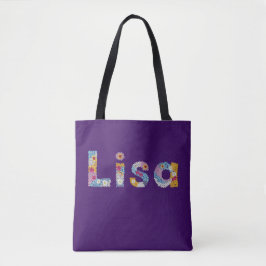 Jouw naam in artsy florale letters / Lisa Canvas t Tote Bag