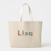 Jouw naam in artsy florale letters / Lisa Grote Tote Bag (Achterkant)