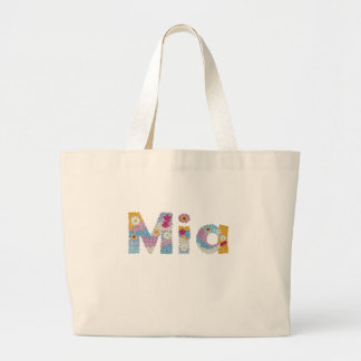 Jouw naam in artsy florale letters / Mia Grote Tote Bag