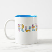 Jouw naam in artsy florale letters / Ruth