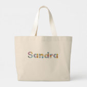 Jouw naam in artsy florale letters / Sandra Grote Tote Bag (Achterkant)